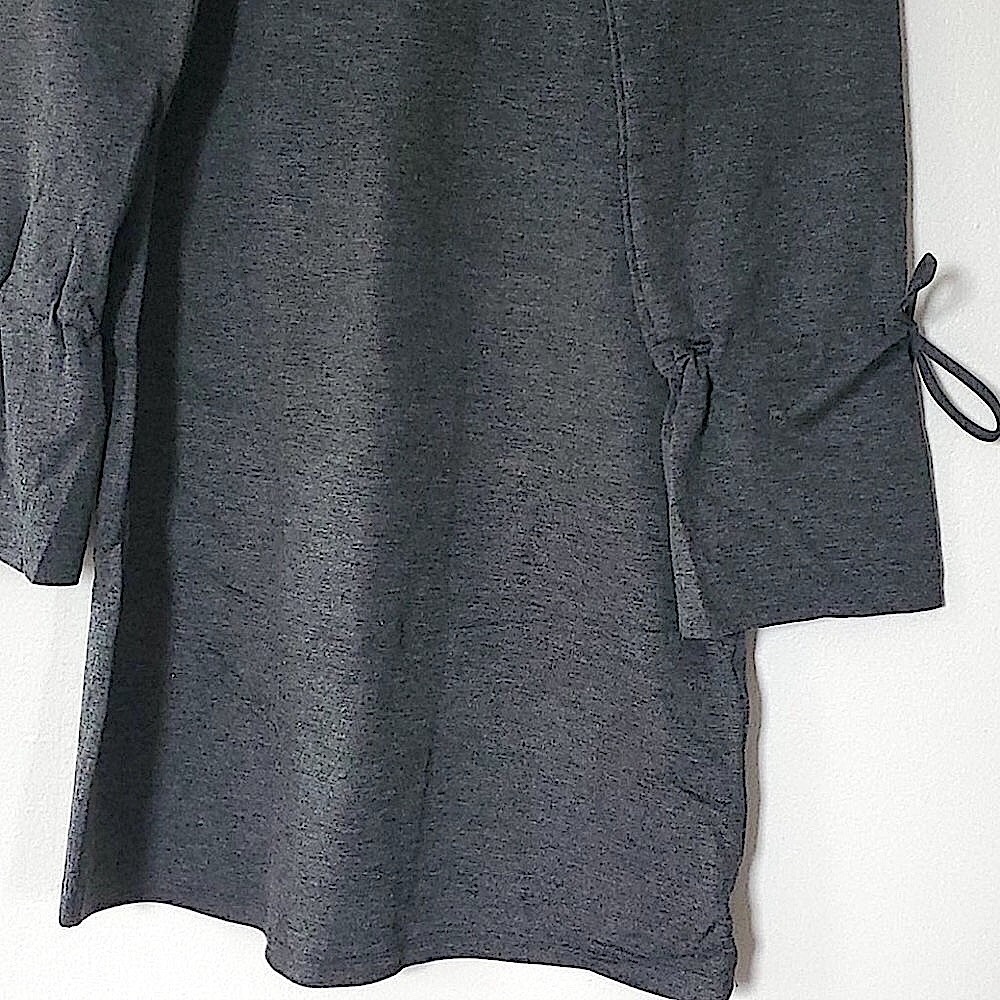 NWOT Halogen Dress •Beautiful Statement Long Sleeves in Dark Charcoal - Picture 3 of 10